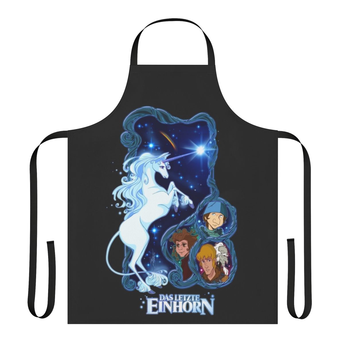 Magical fantasy unicorn apron inspired by the classic German fantasy film "Das Letzte Einhorn"