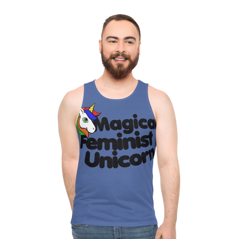 Magical feminist unicorn unisex tank top