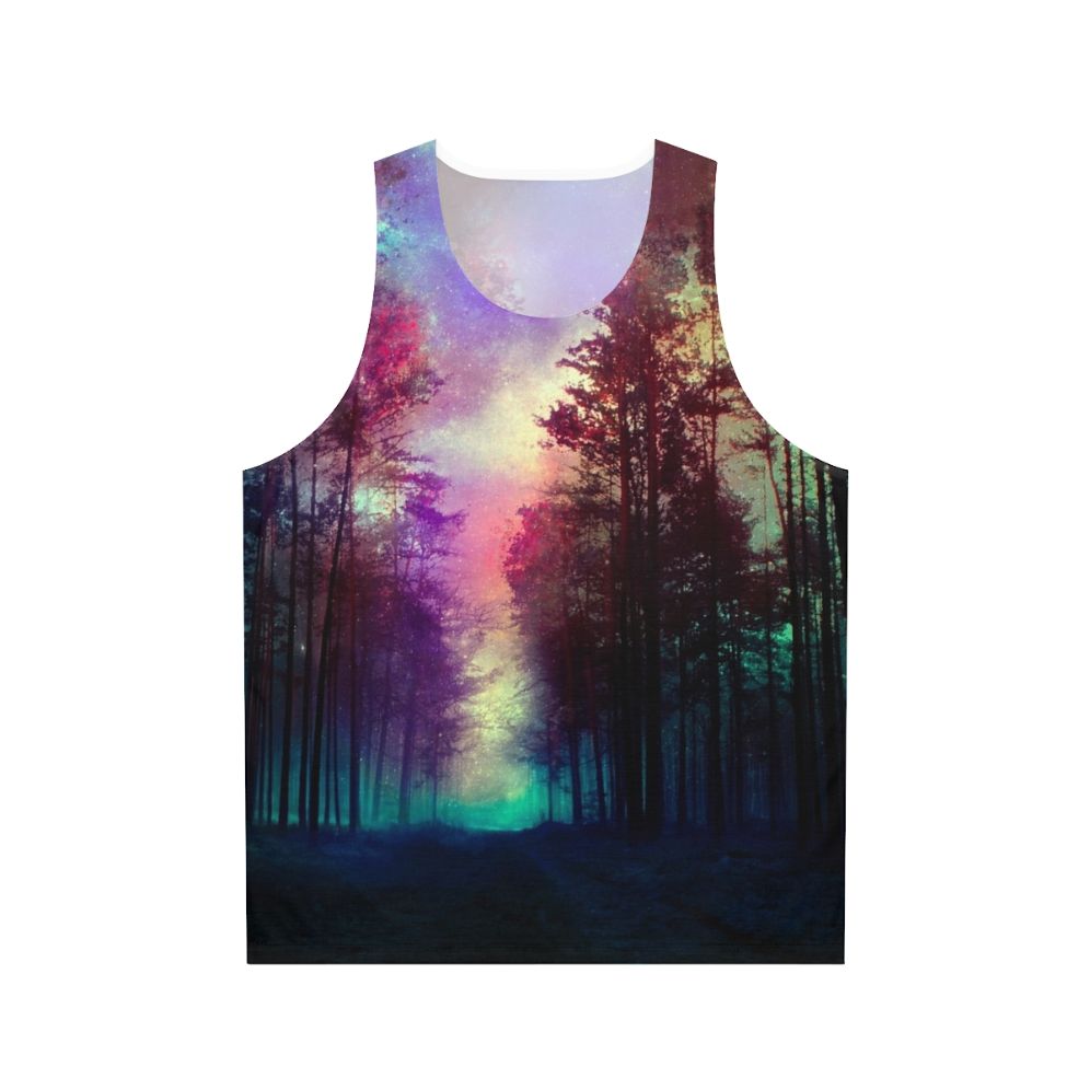 Magical forest unisex tank top with nature-inspired design