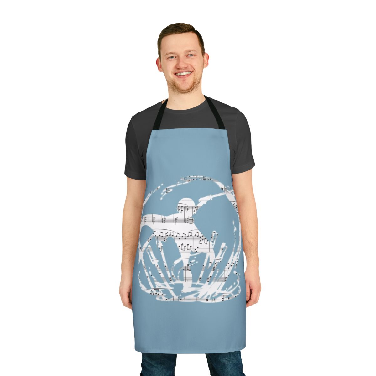 "Stylish anime-inspired apron featuring the character Sayaka Miki from the Puella Magi Madoka Magica series"