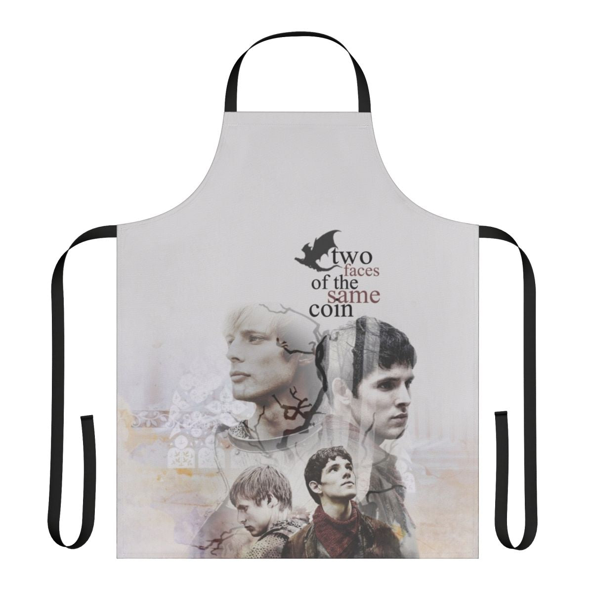 Stylized apron featuring Merlin and Arthur from the popular fantasy TV show