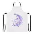 Magical moon unicorn design on a white apron