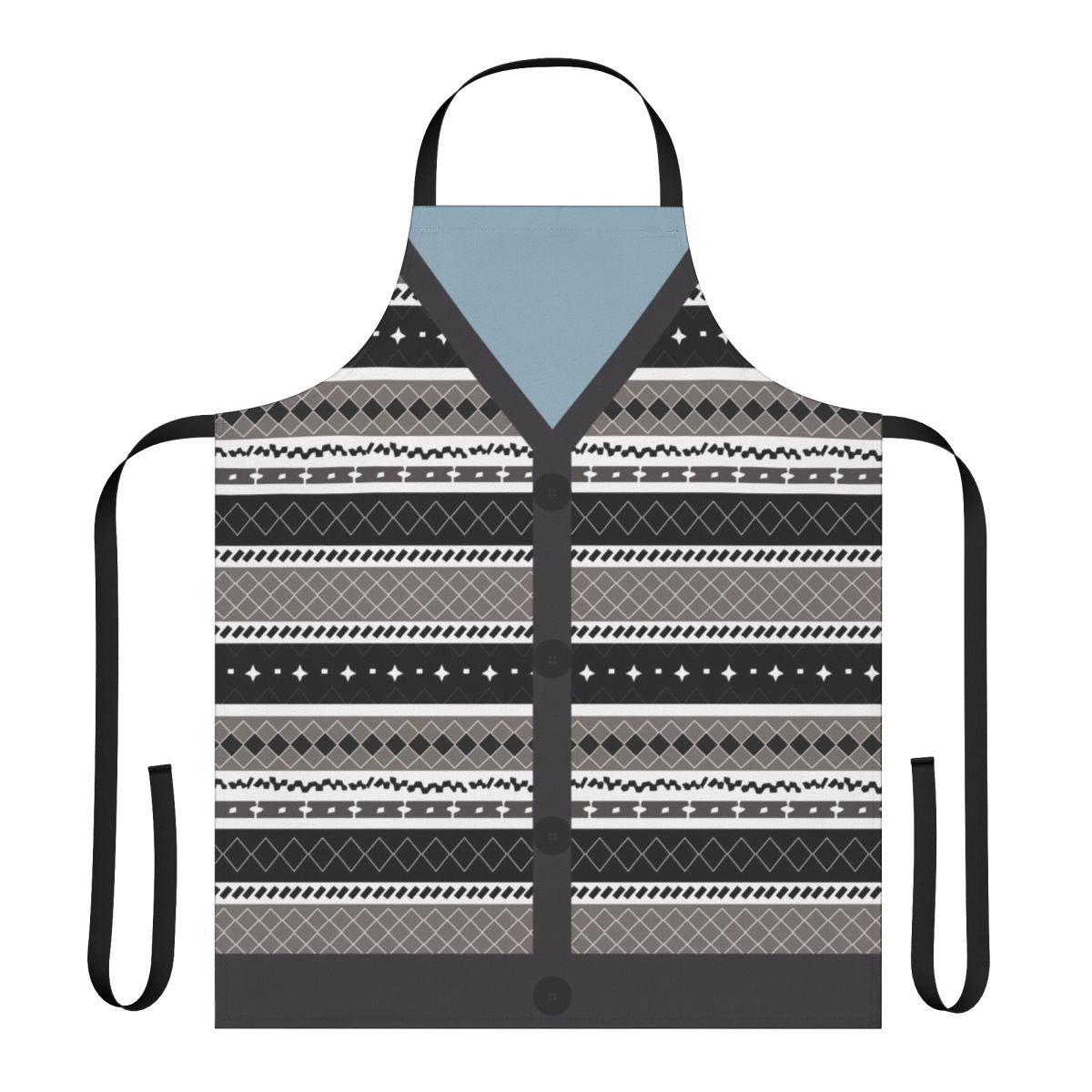 A cozy sweater-style apron featuring the Deathly Hallows symbol, inspired by the character Neville Longbottom from the Harry Potter series.