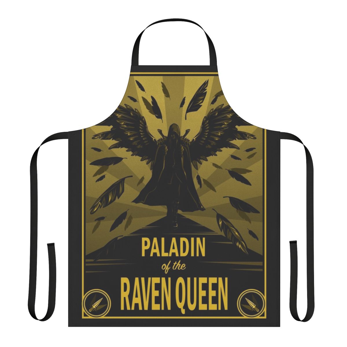 Paladin of the Raven Queen apron featuring a fantasy character design for Critical Role fans and Dungeons & Dragons enthusiasts.