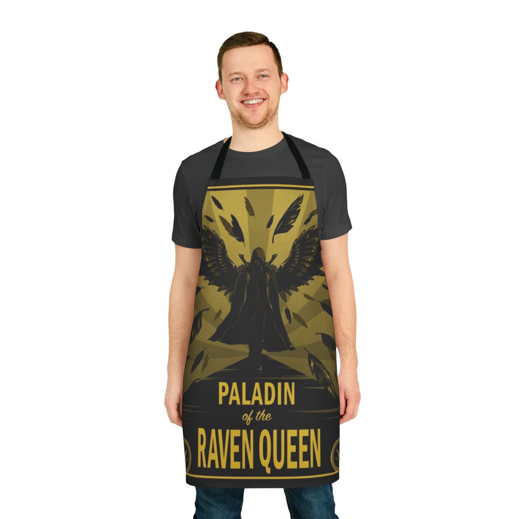 Paladin of the Raven Queen apron featuring a fantasy character design for Critical Role fans and Dungeons & Dragons enthusiasts.