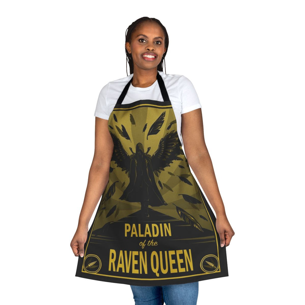Paladin of the Raven Queen apron featuring a fantasy character design for Critical Role fans and Dungeons & Dragons enthusiasts.