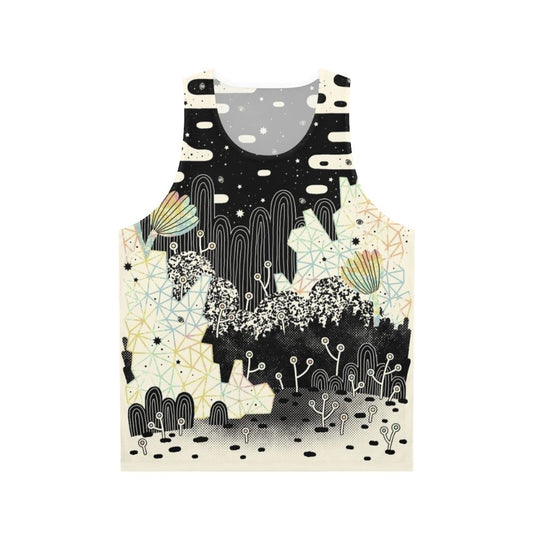 Unisex tank top with pastel fantasy and magical crystal design