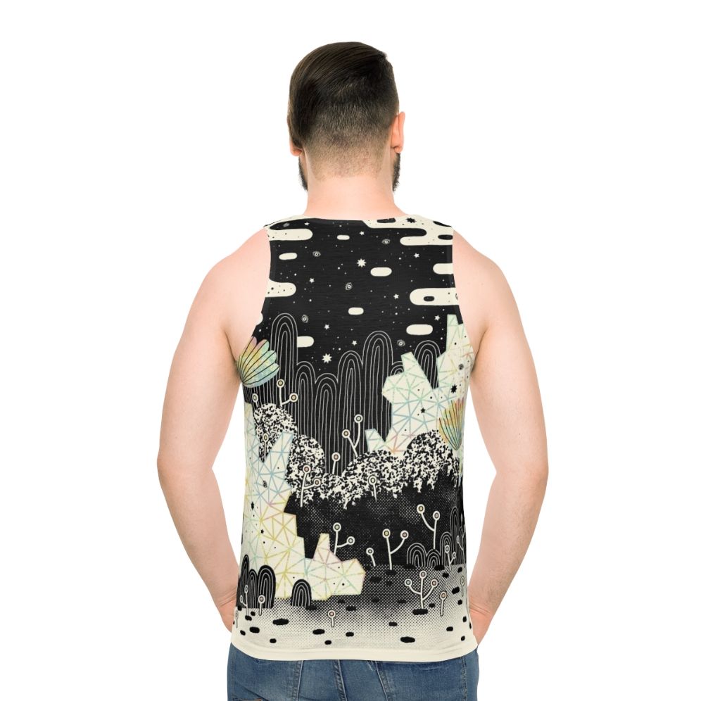 Unisex tank top with pastel fantasy and magical crystal design