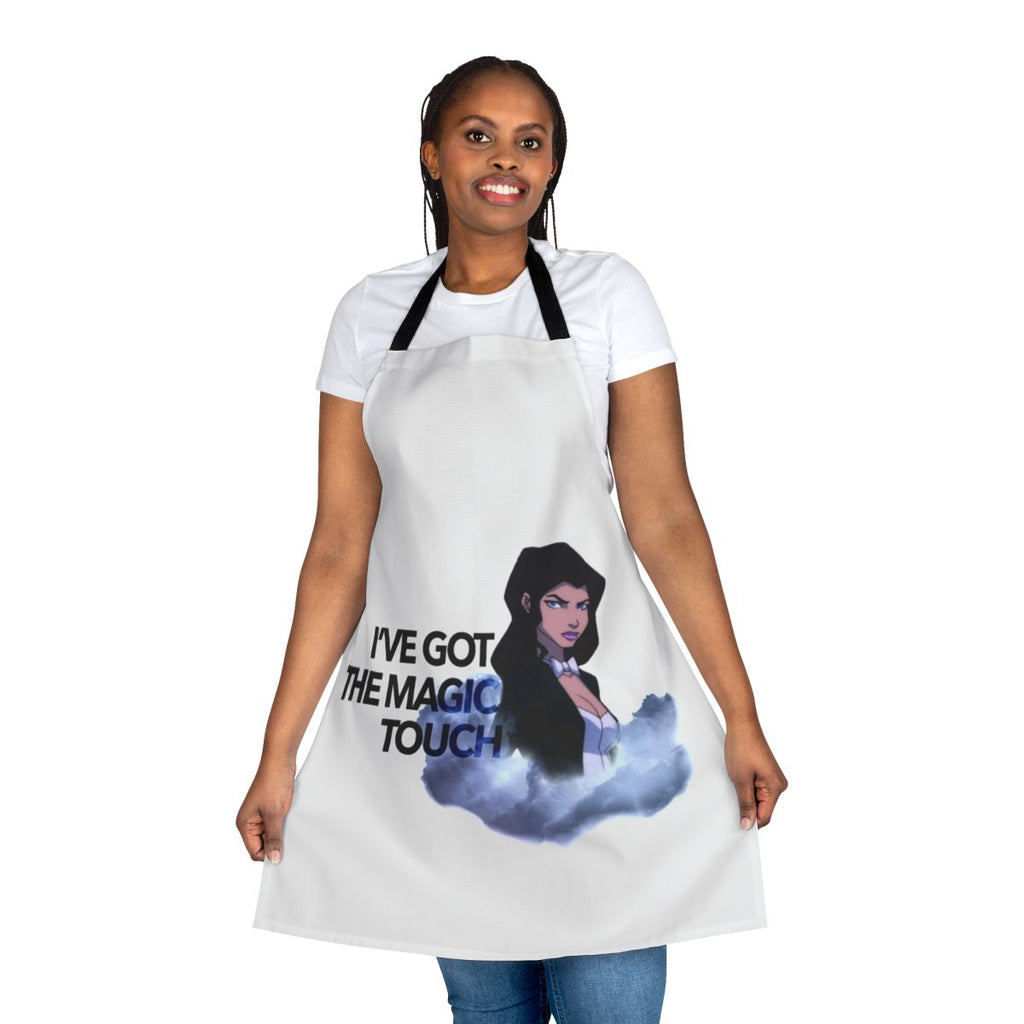 Zatanna-inspired apron featuring the superheroine's iconic magic symbols and design
