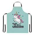 A whimsical apron featuring a cute, kawaii unicorn design for fantasy enthusiasts.