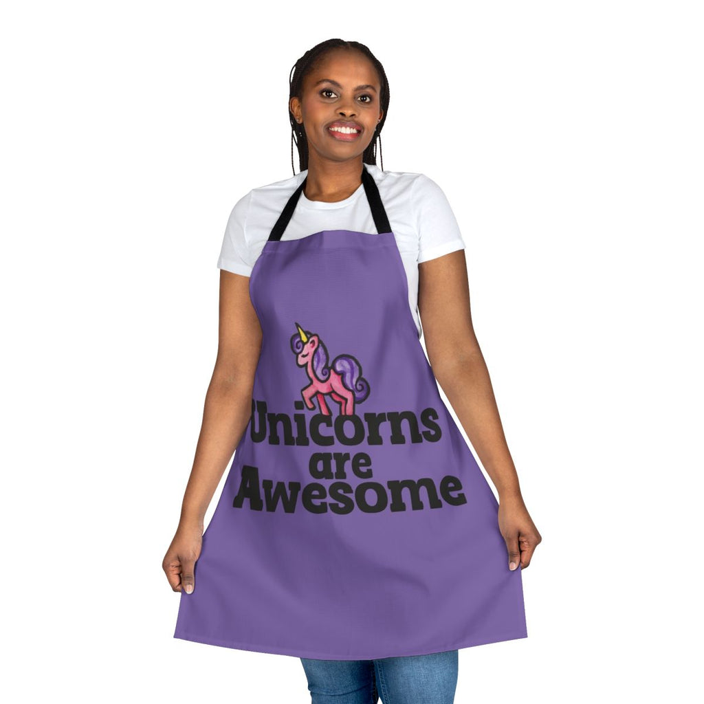 Vibrant pink unicorn design on a high-quality cooking apron