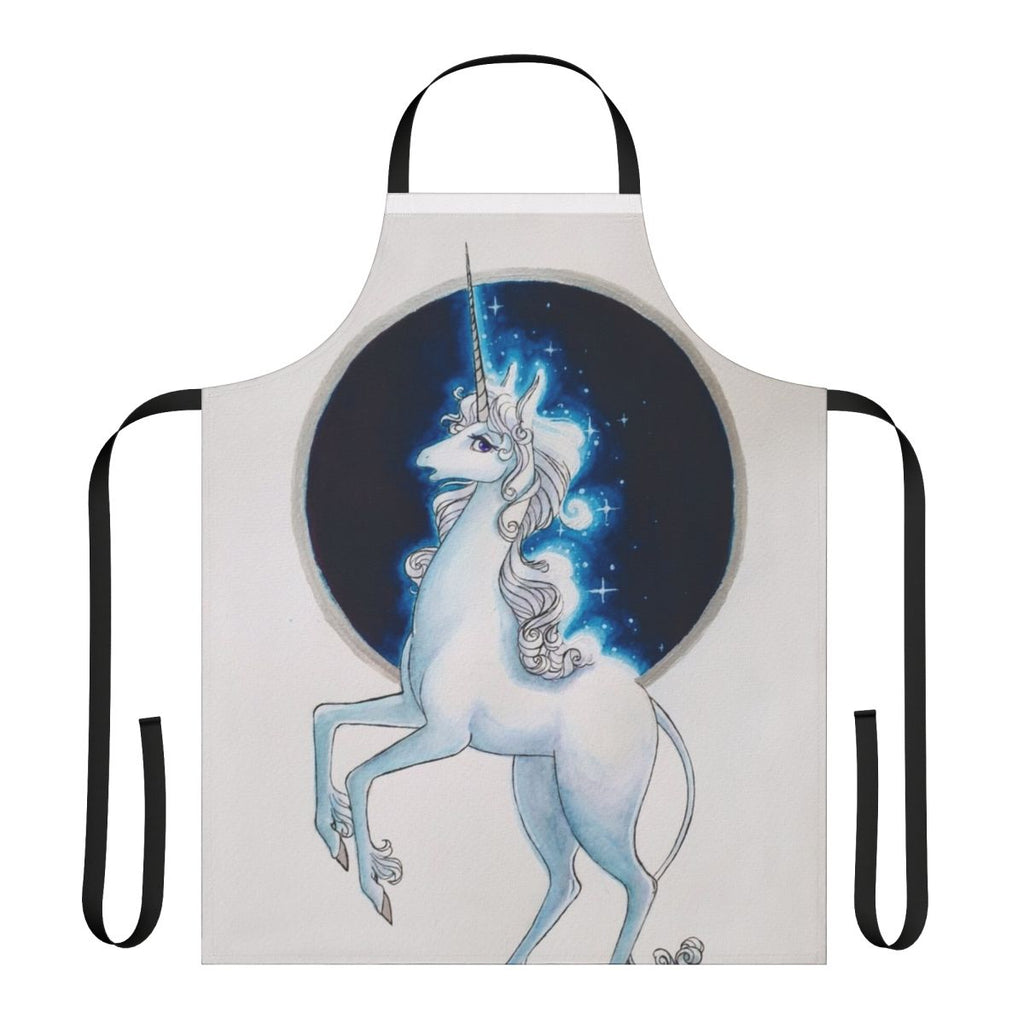 Apron featuring a unicorn design inspired by the beloved 80s fantasy movie "The Last Unicorn"