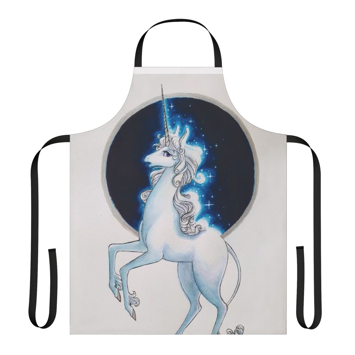 Apron featuring a unicorn design inspired by the beloved 80s fantasy movie "The Last Unicorn"