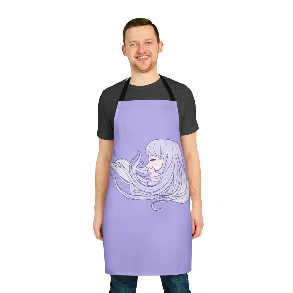 Whimsical pastel purple unicorn apron with a magical, ethereal design