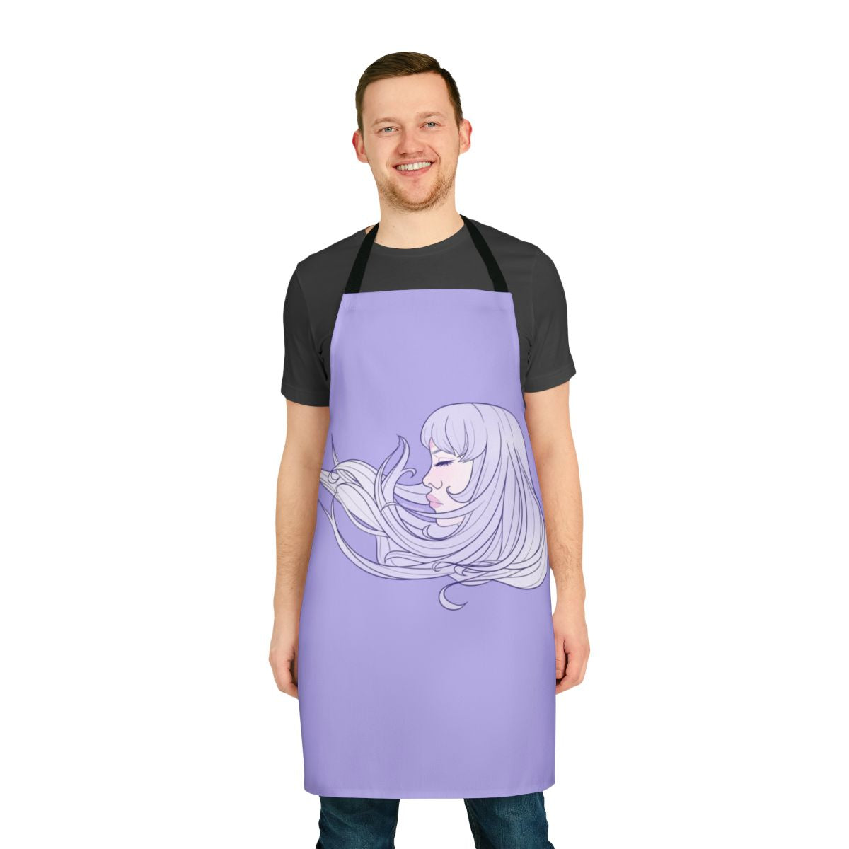 Whimsical pastel purple unicorn apron with a magical, ethereal design