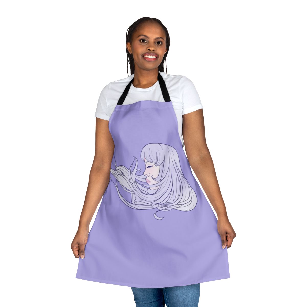 Whimsical pastel purple unicorn apron with a magical, ethereal design