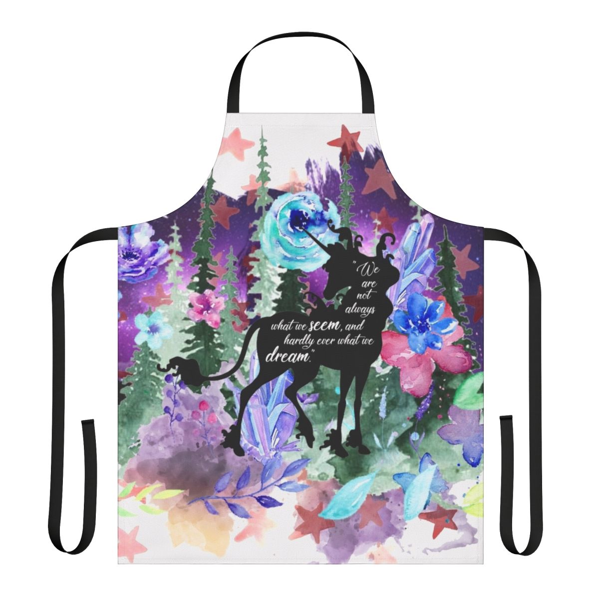 Apron featuring a quote from the 80s fantasy novel "The Last Unicorn"