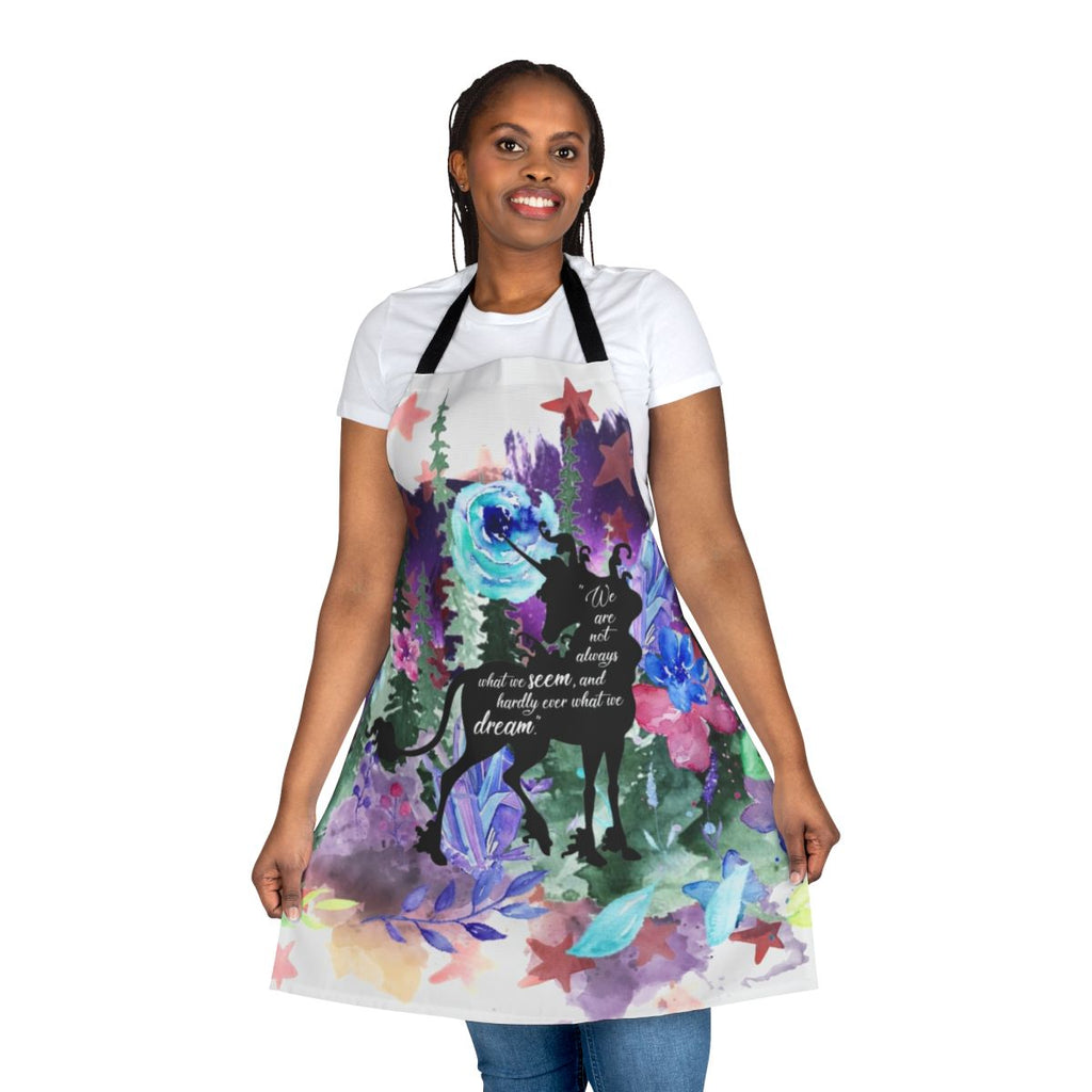 Apron featuring a quote from the 80s fantasy novel "The Last Unicorn"