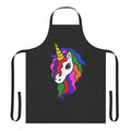 Colorful unicorn-themed apron with rainbow pattern