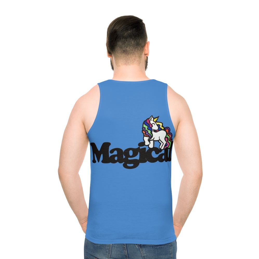 Magical unicorn unisex tank top with rainbow and cute design