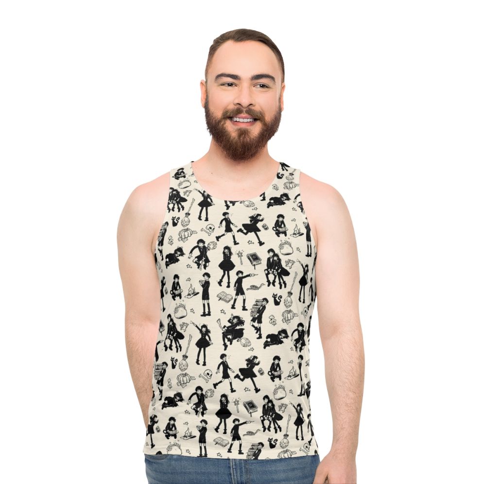Magical unisex tank top with witch and sorcery design