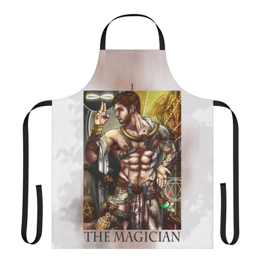 Gay tarot-inspired magician apron with The Magician design