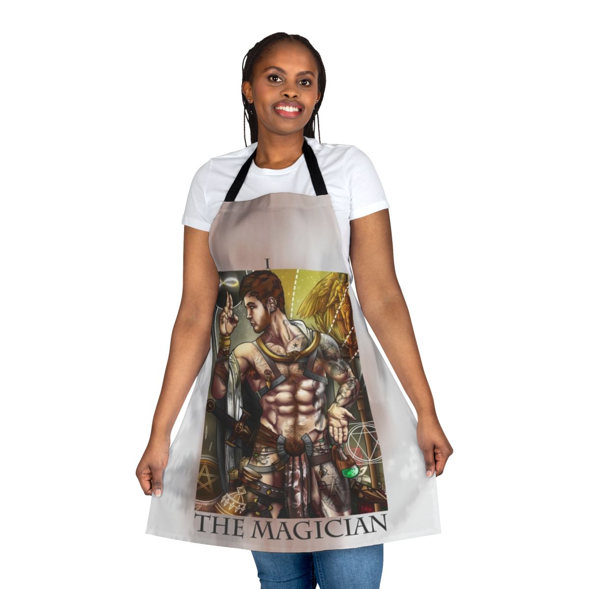 Gay tarot-inspired magician apron with The Magician design