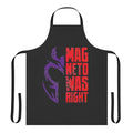 Apron featuring the iconic "Magneto Was Right" design for Marvel enthusiasts