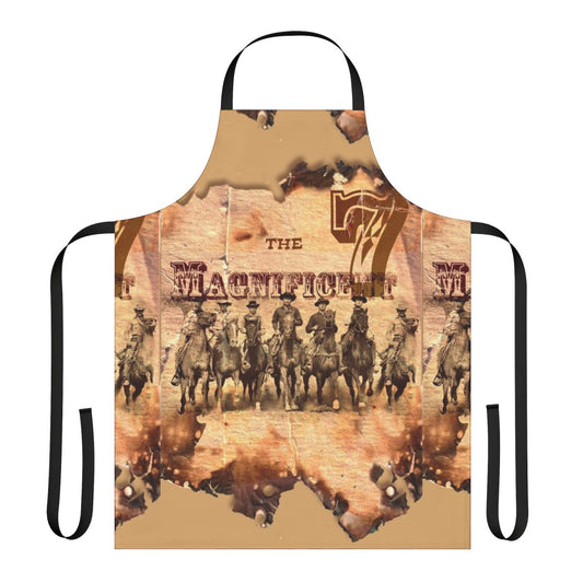 Magnificent Cowboy Apron featuring a vintage movie style portrait of a tall, handsome outlaw actor
