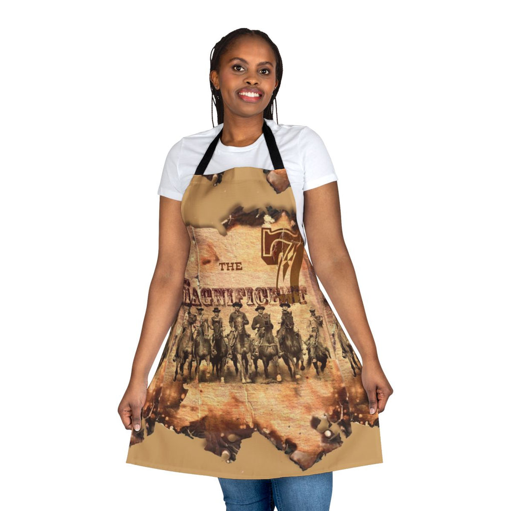 Magnificent Cowboy Apron featuring a vintage movie style portrait of a tall, handsome outlaw actor