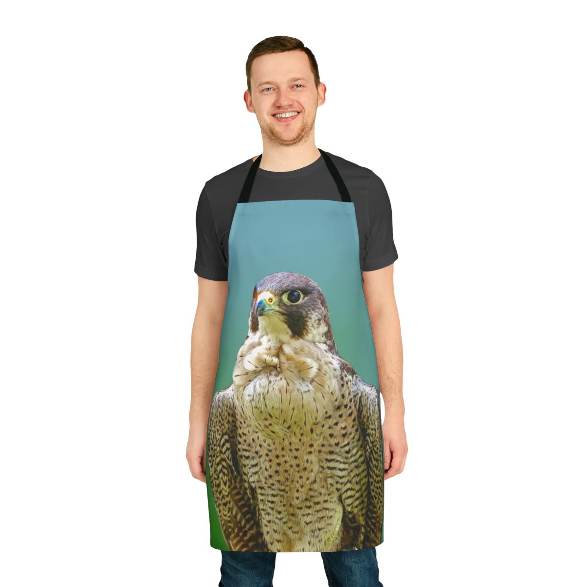 Majestic Peregrine Falcon Apron featuring detailed feather and wing design