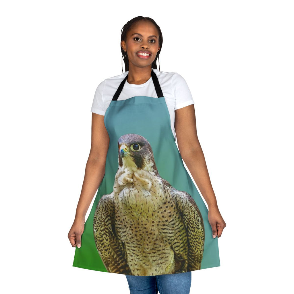 Majestic Peregrine Falcon Apron featuring detailed feather and wing design