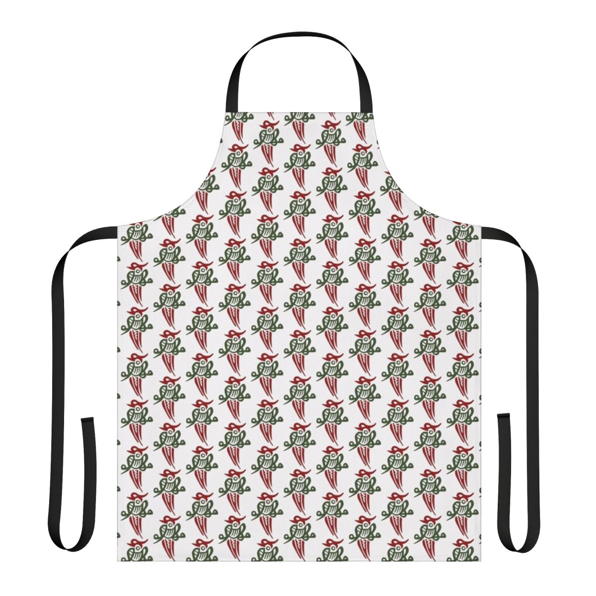 Mahjong Tile Bird-Inspired One Suit Apron featuring a stylized bird design on a white background