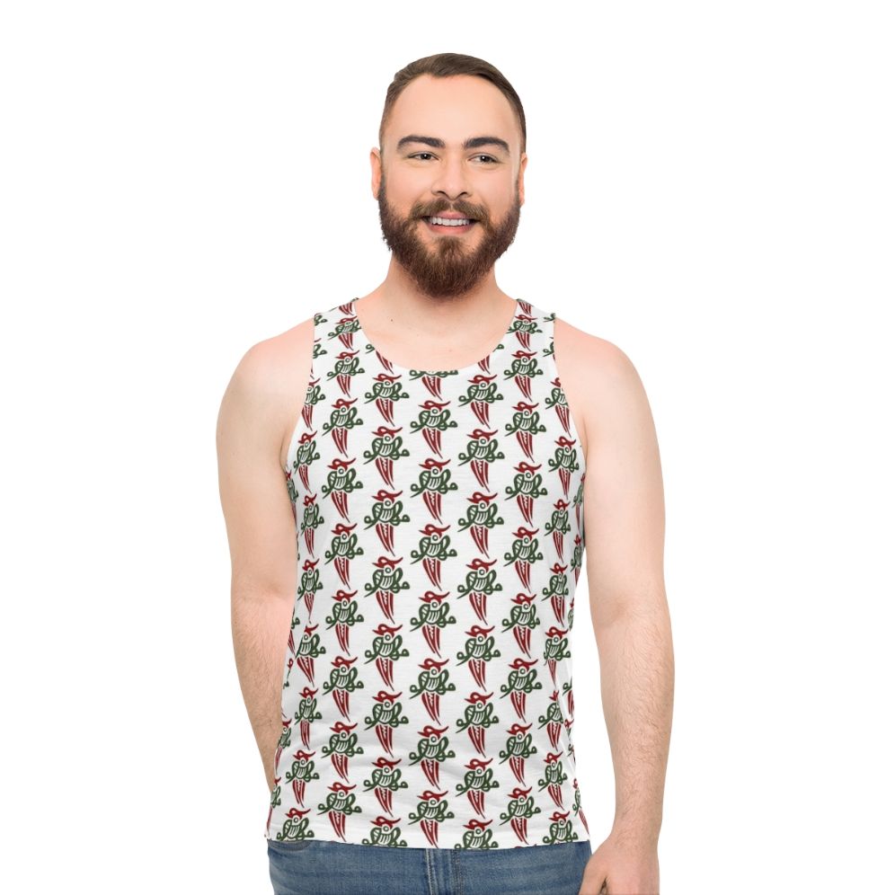 Mahjong tile Chinese bird yat sok unisex tank top