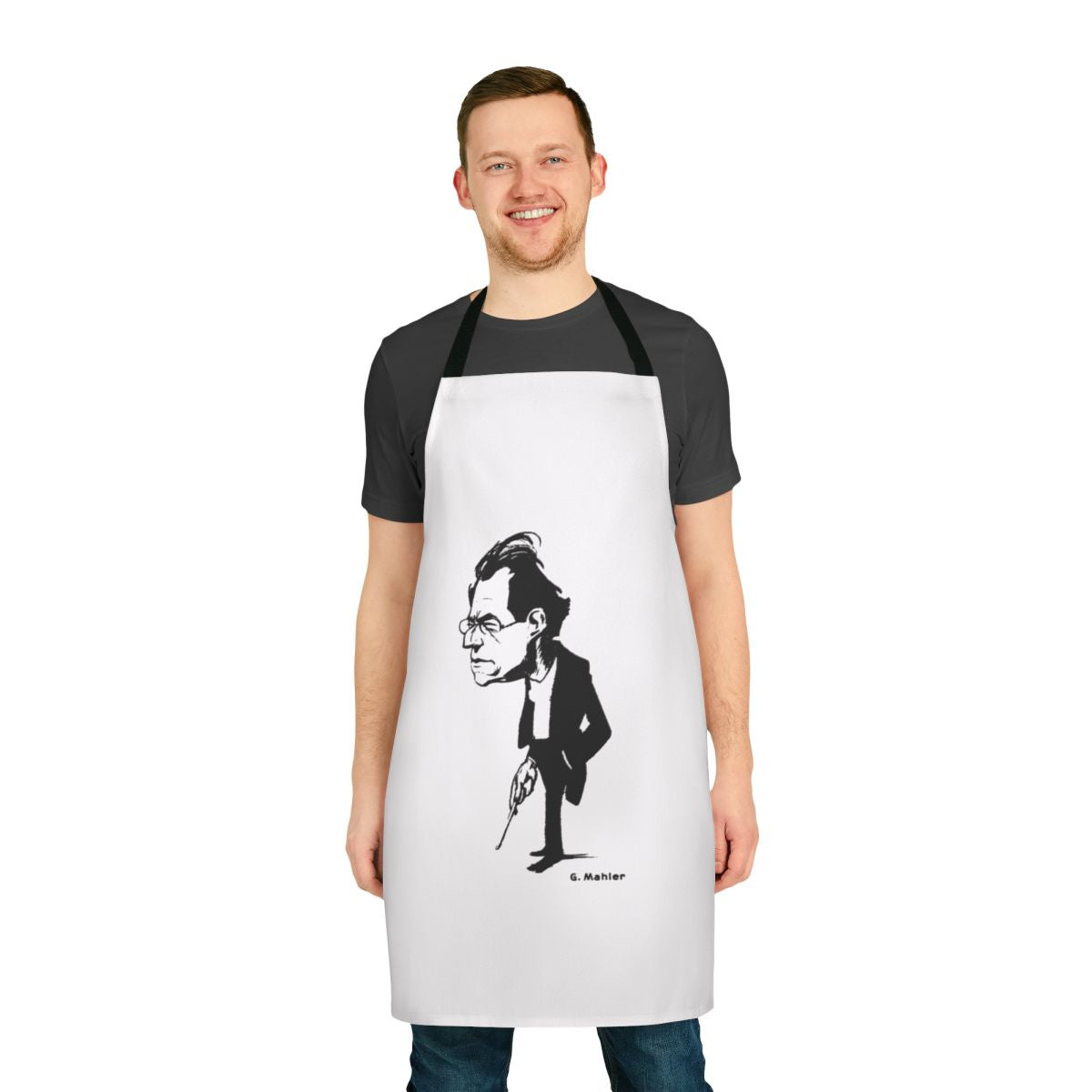 Mahler inspired conductor apron with musical notes and clef design