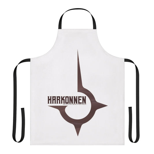 Mahogany-colored apron featuring House Harkonnen insignia from the Dune universe
