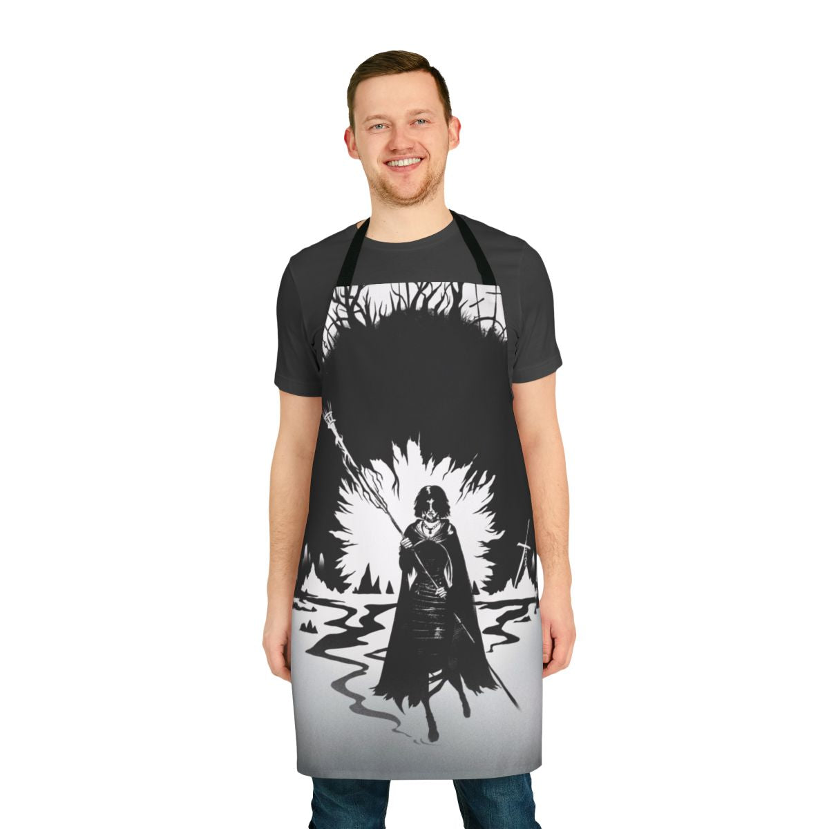 Dark Souls inspired apron with the Maiden in Black character design