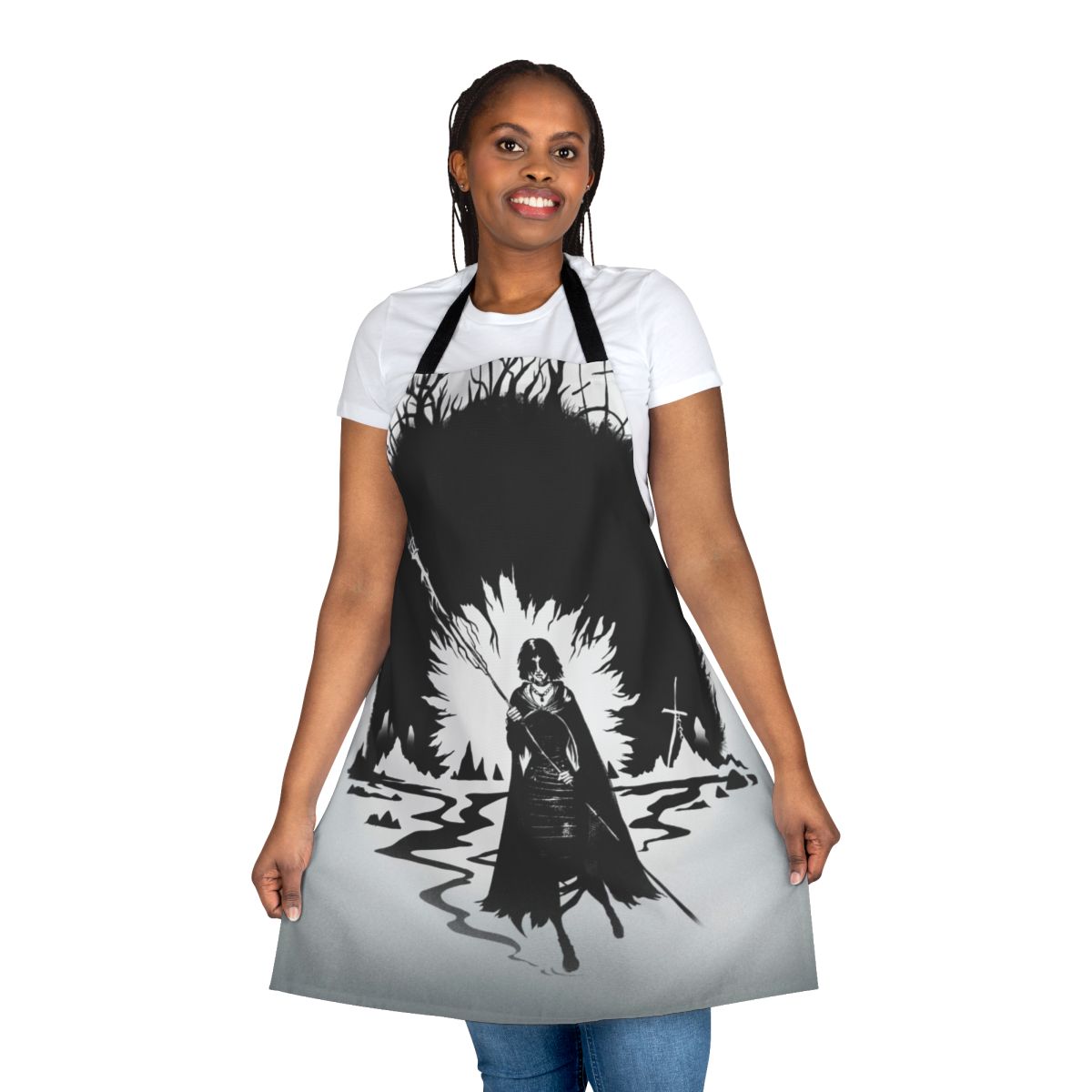 Dark Souls inspired apron with the Maiden in Black character design