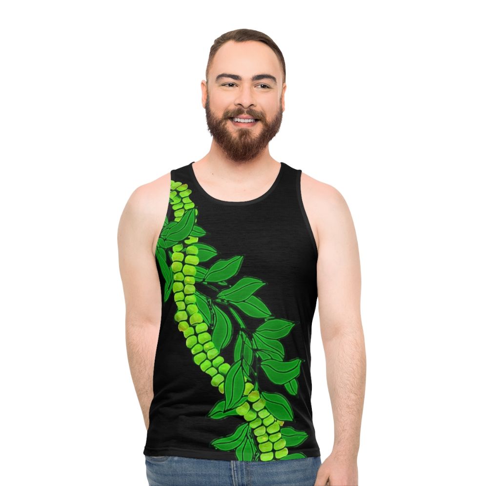 Maile And Mokihana Unisex Hawaiian Inspired Tropical Floral Tank Top