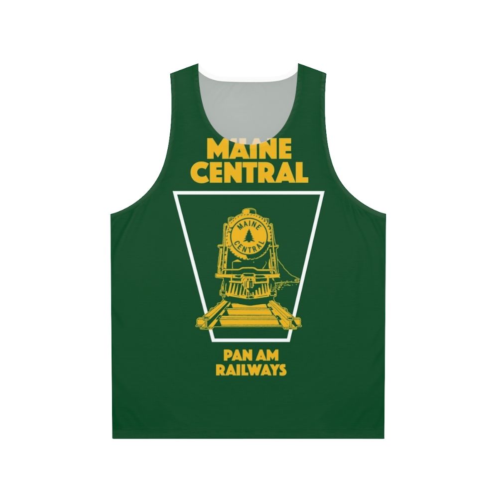 Unisex tank top with Maine Central train emblem