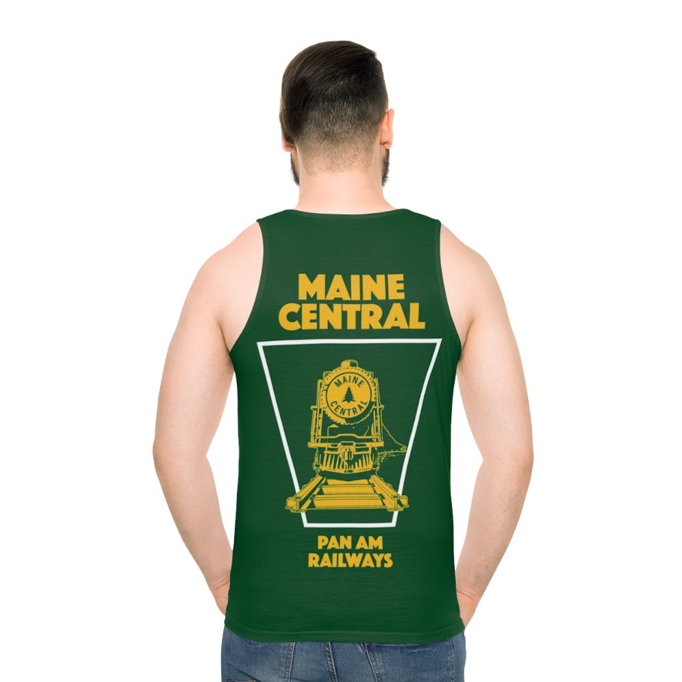 Unisex tank top with Maine Central train emblem