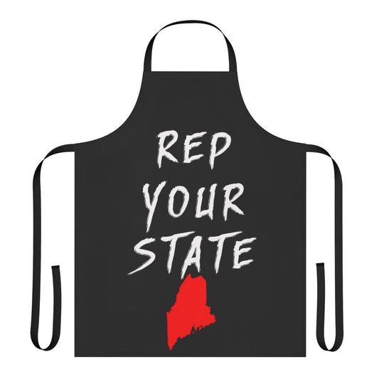 Maine state pride apron with a flag design