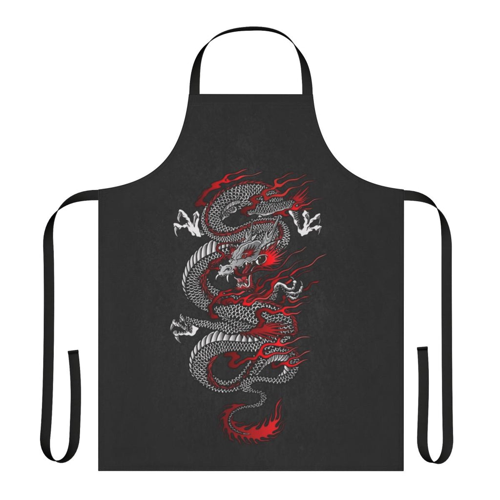 Majestic Asian dragon design printed on a high-quality apron