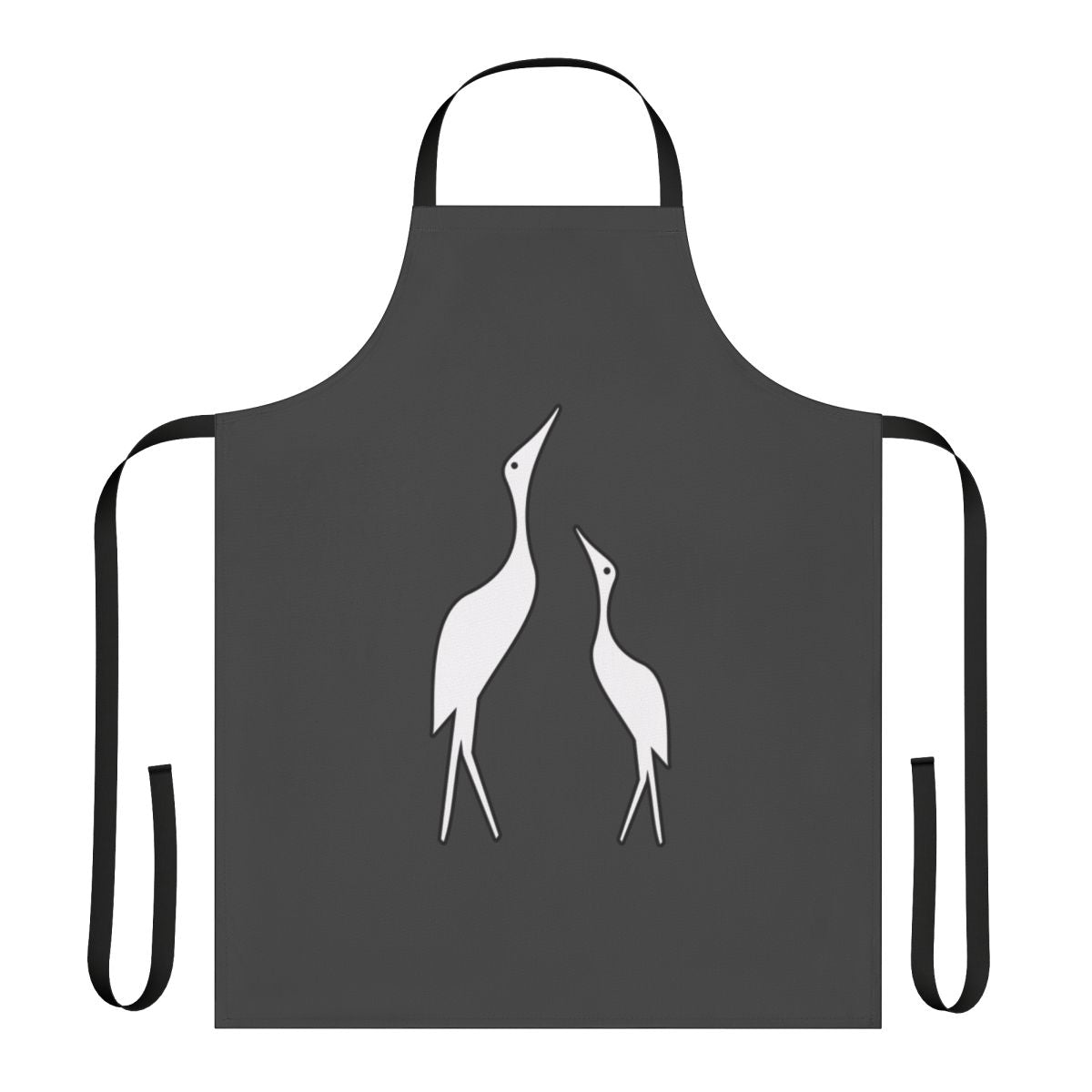 Colorful apron featuring a crane and legendary animals in an abstract, nature-inspired design