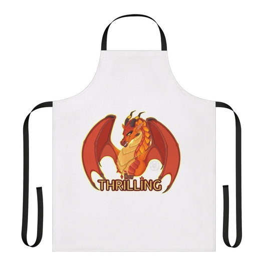 A vibrant apron featuring characters and imagery from the "Wings of Fire" book series, perfect for fans of fantasy dragons.