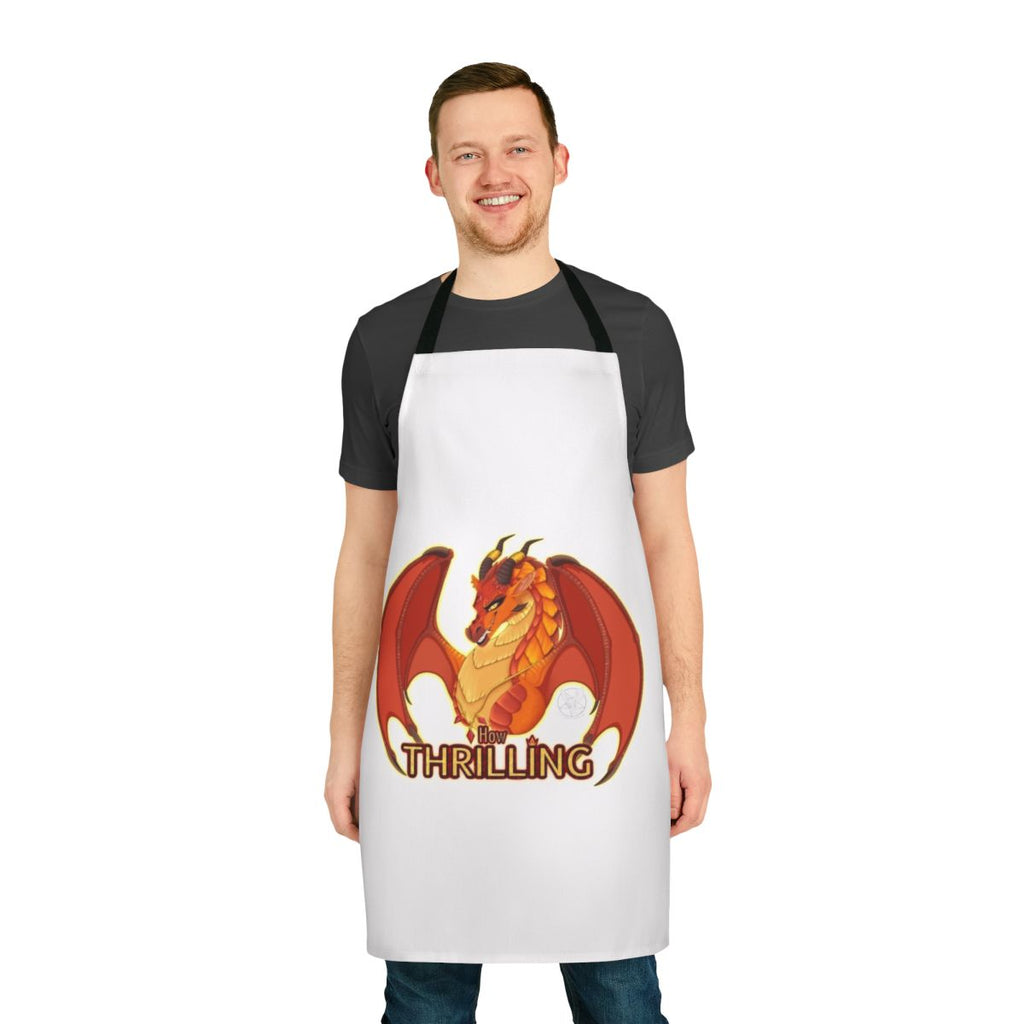 A vibrant apron featuring characters and imagery from the "Wings of Fire" book series, perfect for fans of fantasy dragons.
