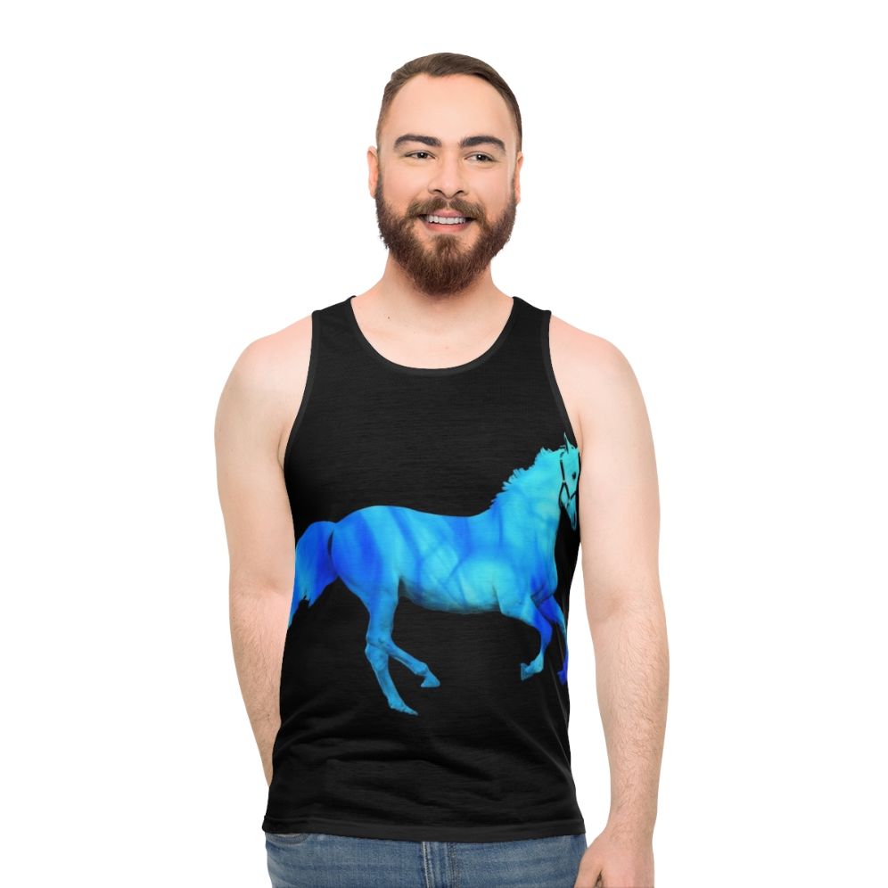 Majestic flaming horse unisex tank top