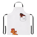 Durable cotton apron featuring an illustration of a lion, the king of the jungle