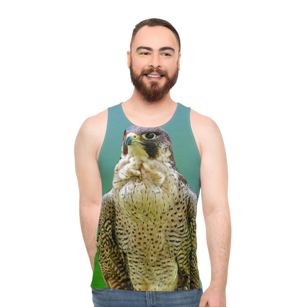 Majestic peregrine falcon unisex tank top