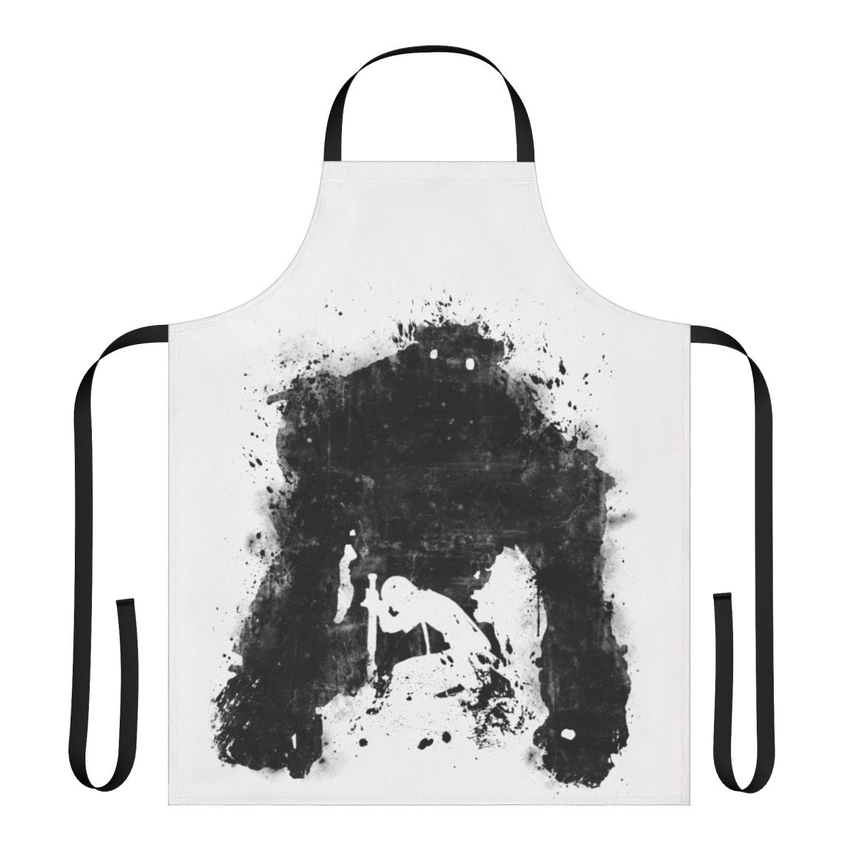 Apron featuring the iconic shadow of a colossal figure from the beloved video game